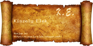 Kiszely Elek névjegykártya