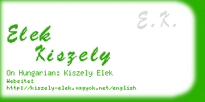 elek kiszely business card